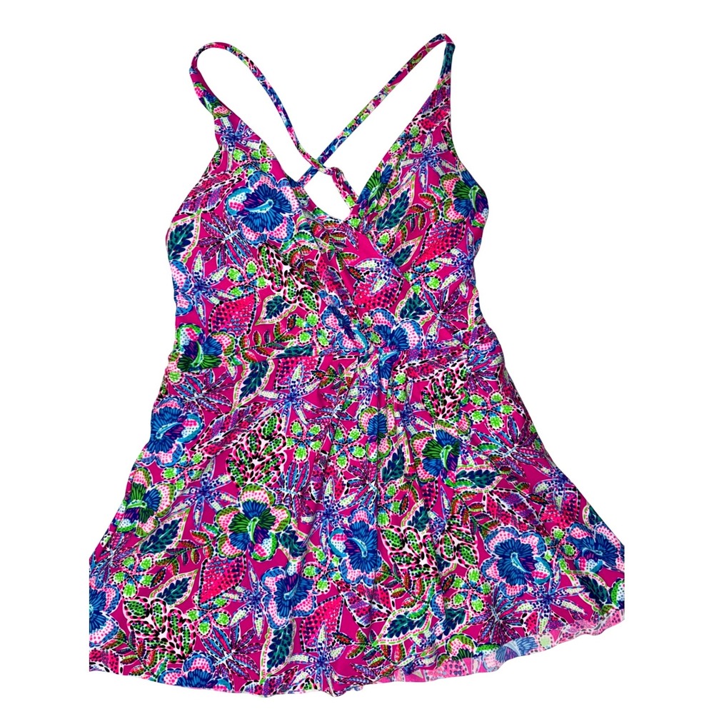 Stella Parker Collection Women's‎ Floral Print Swim Dress Size Large